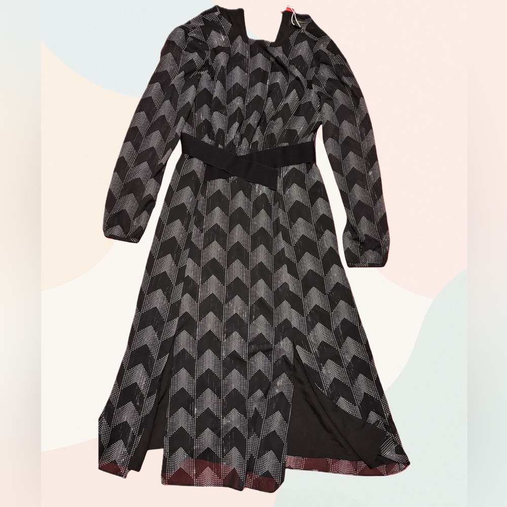 Ted Baker Black and Gray Formal Dress